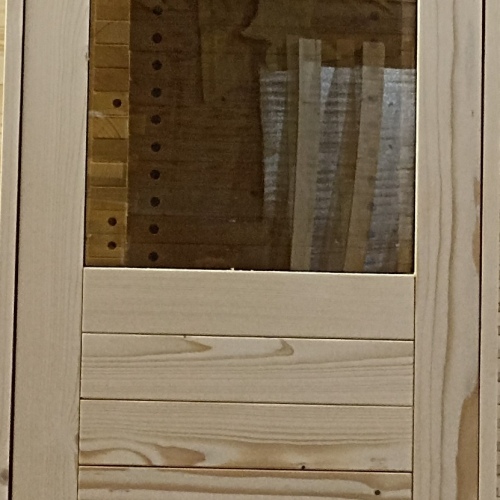 Дверь из хвои со стеклопакетом 180*80